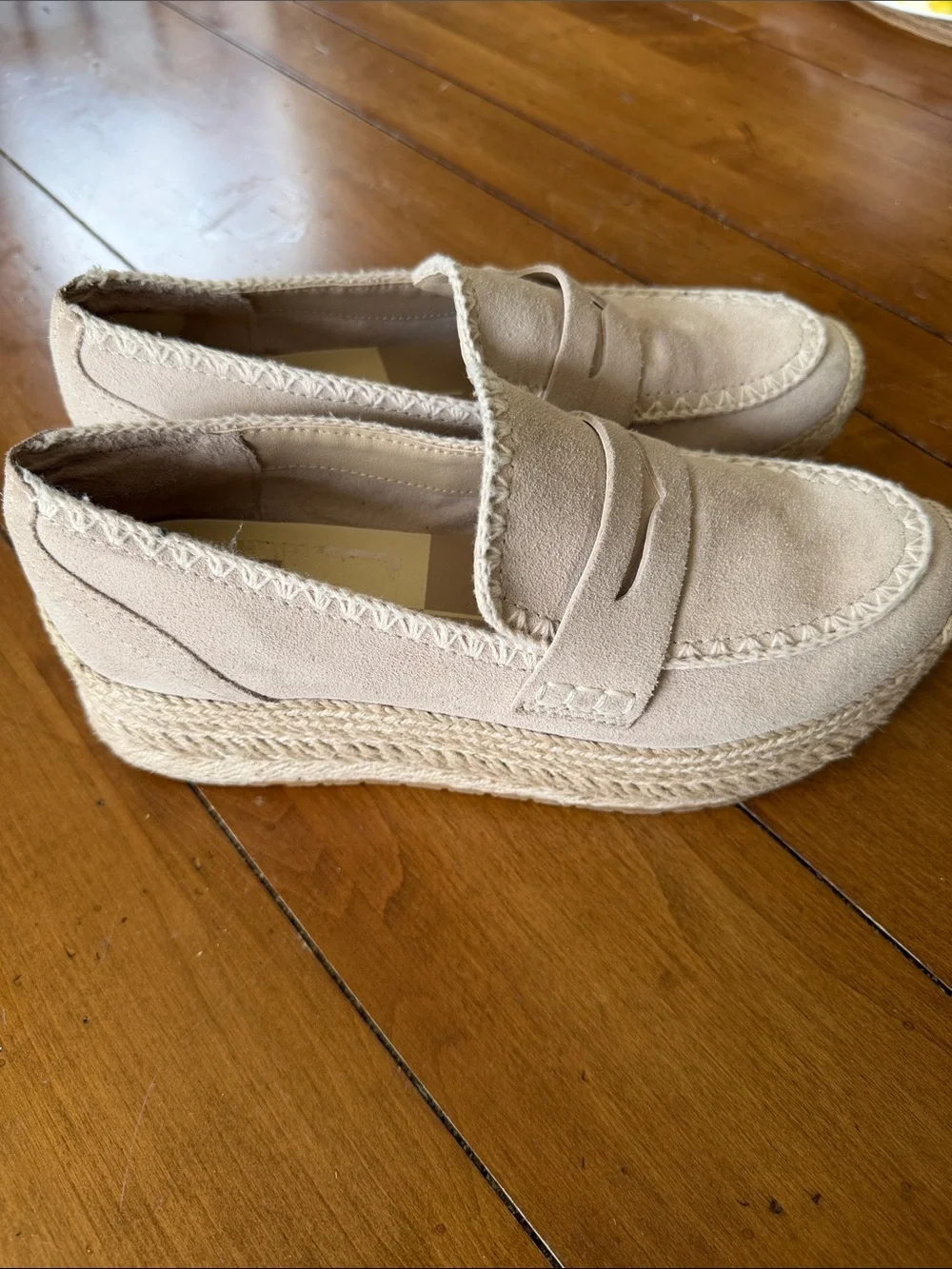 Dolce Vita Light Beige Suede Espadrille Loafers